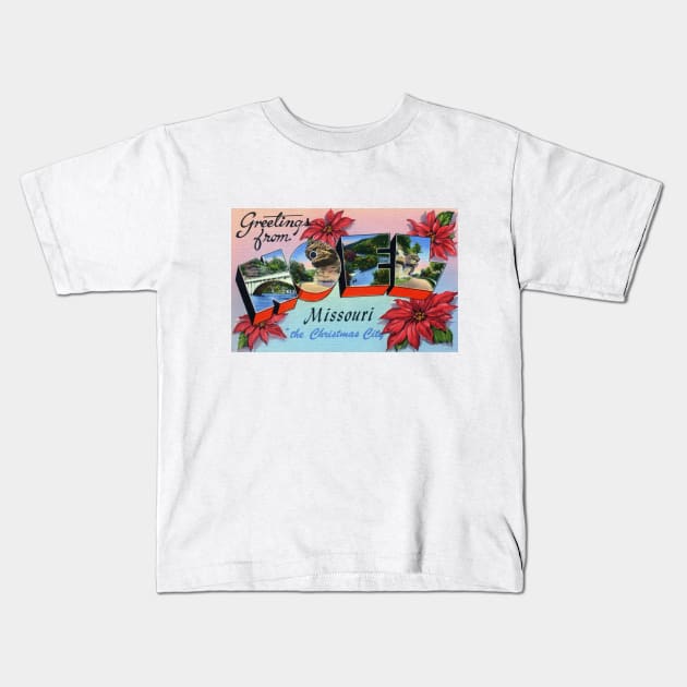 Greetings from Noel Missouri - Vintage Large Letter Postcard Kids T-Shirt by Naves